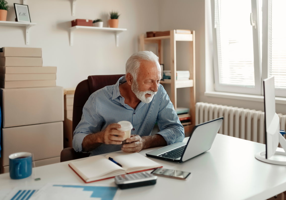 A couple reviewing their coverage options at home