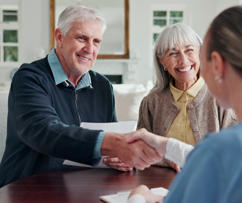 A couple reviewing Medicare coverage options